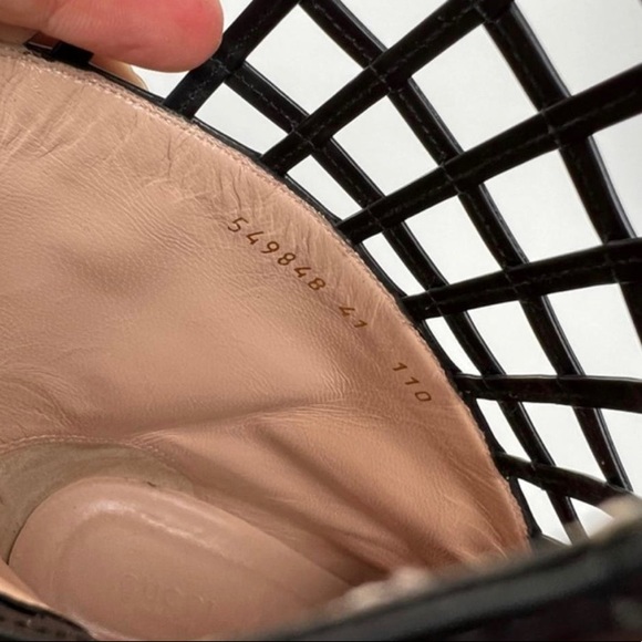 Black Gucci 2021 leather caged heeled damir lattice boots - Picture 4 of 7